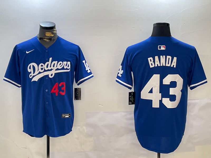 Men Los Angeles Dodgers 43 Banda Blue Game 2024 Nike MLB Jersey style 12111